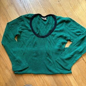 Edith A Miller Vintage Y2K Emerald Green Shimmer Top